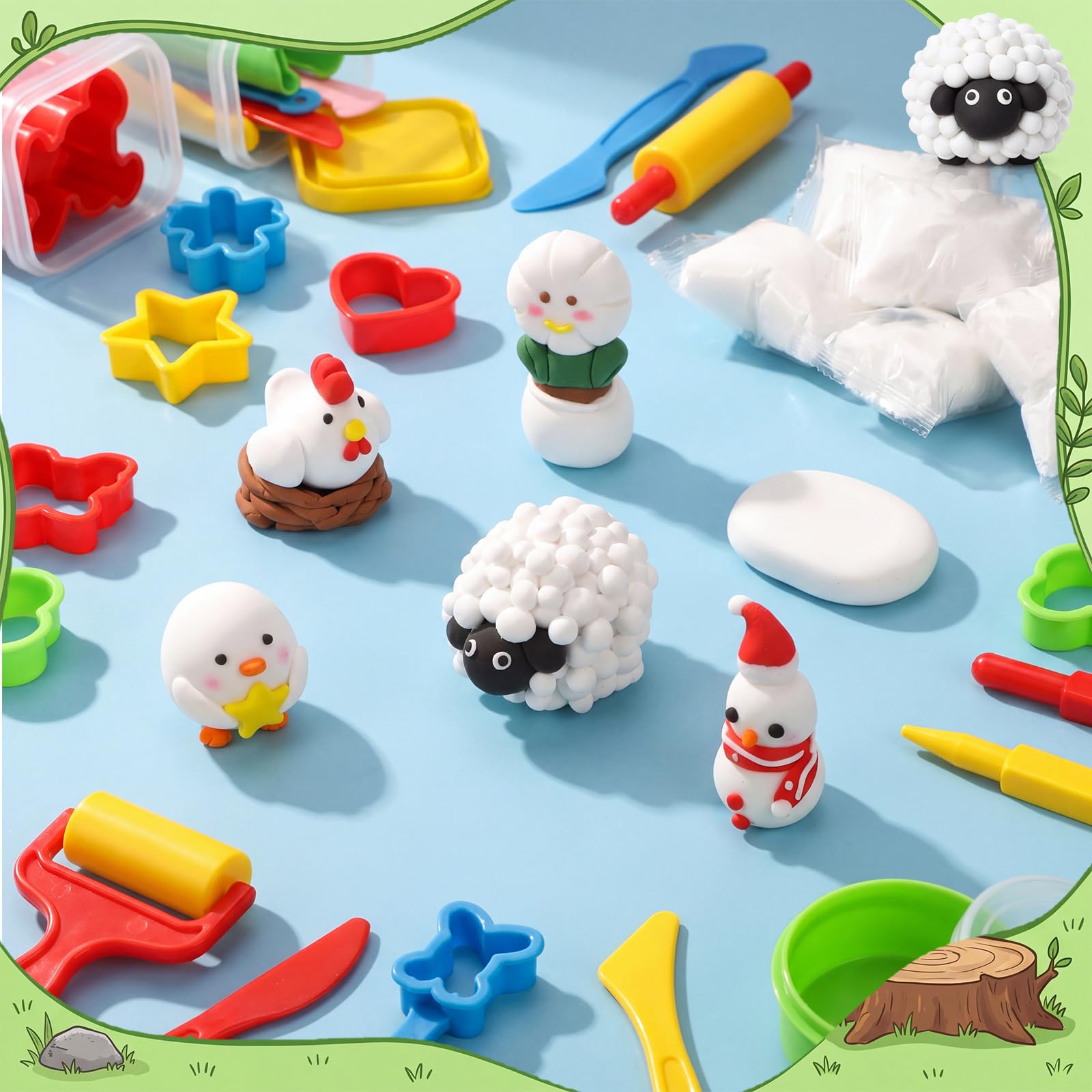 VioraWhite 100 arcillas de modelado a granel de arcilla seca al aire para niños, arcilla de modelado de espuma ligera, arcillas de moldeo para niños, adultos, manualidades, regalos, suministros de