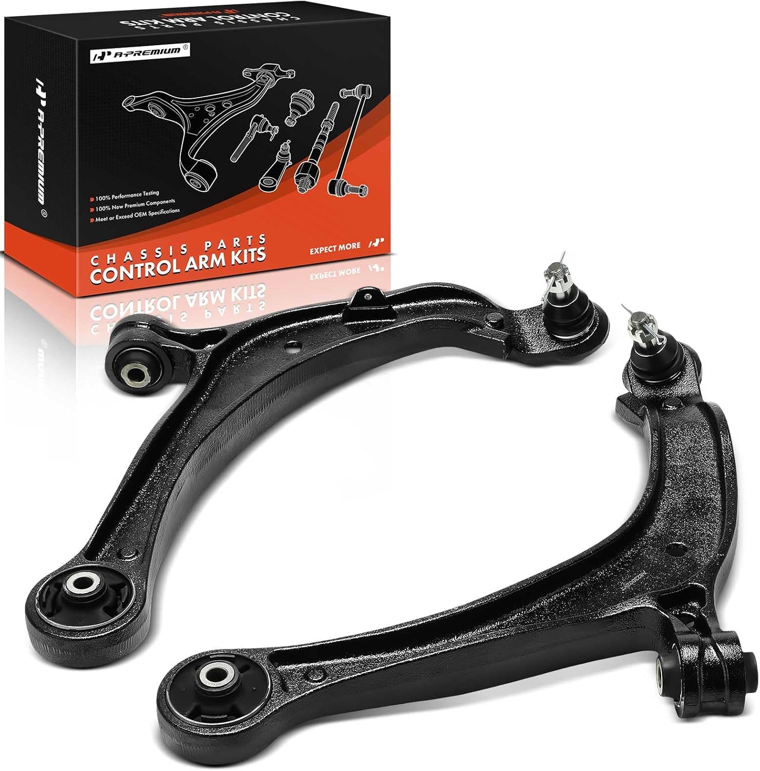 A-Premium 2 x Front Lower Control Arm, with Ball Joint & Bushing, Compatible with Honda Odyssey 2011-2017