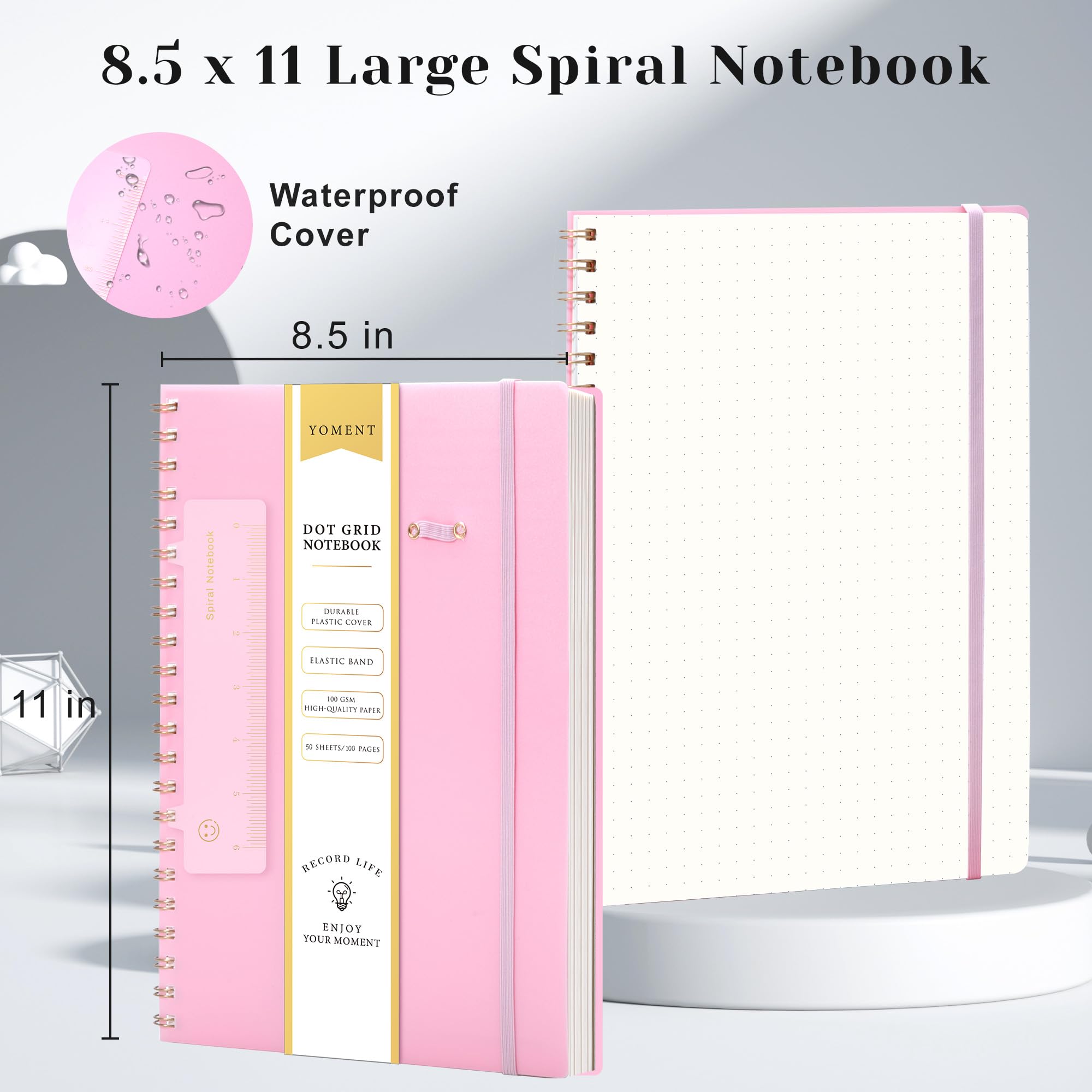 Snapklik.com : Yoment Bullet Dotted Journal Spiral Notebook 8.5 X 11 A4 ...