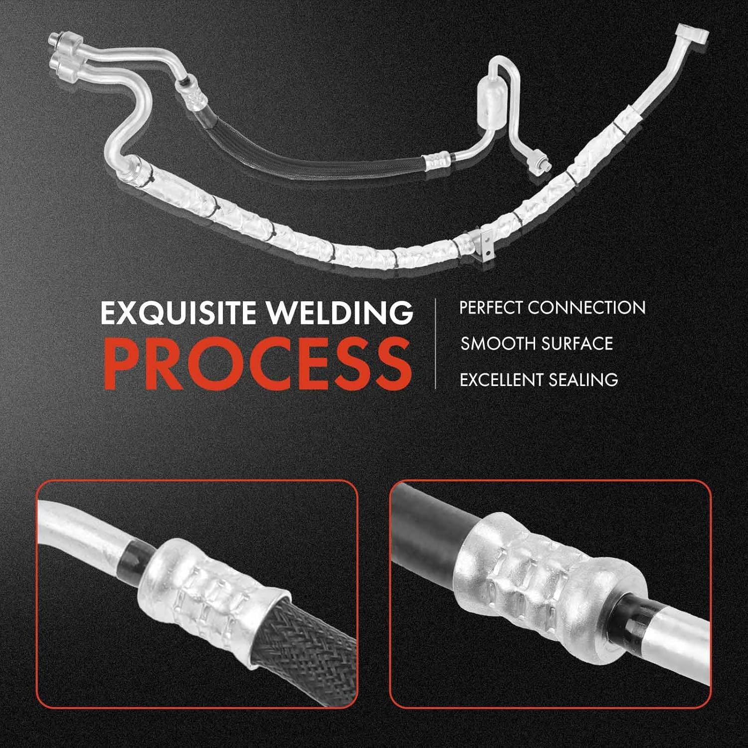 A-Premium A/C Suction and Discharge Hose Assembly Compatible with Ford Fusion 2010-2012 & Mercury Milan 2010-2011, 3.0L, Flex