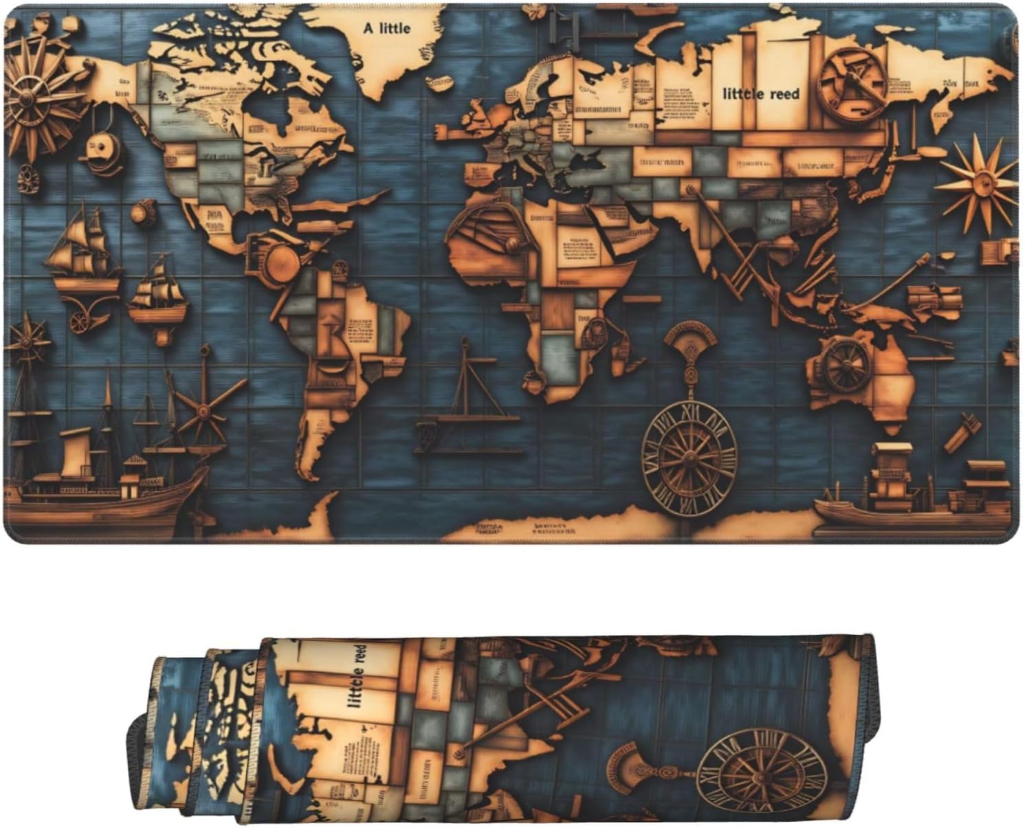 Amazon.com: World Map Desk Cover Mat,Extended Large Mouse Pad,Computer ...