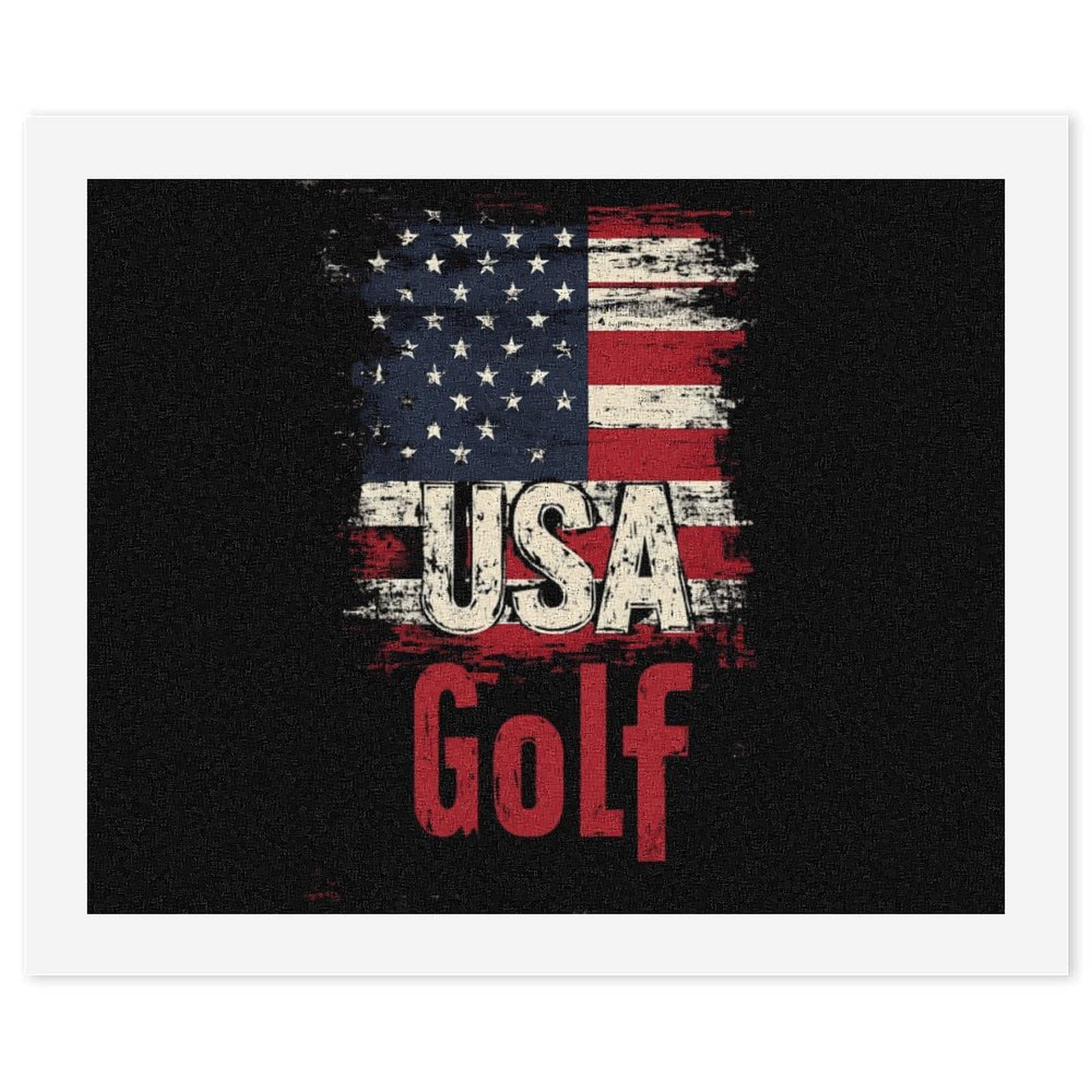 Malen nach Zahlen, Motiv: Golf-Flagge mit US-Flagge, für Erwachsene, Anfänger, bunt, DIY, einfaches Malen für Zuhause, Wanddekoration