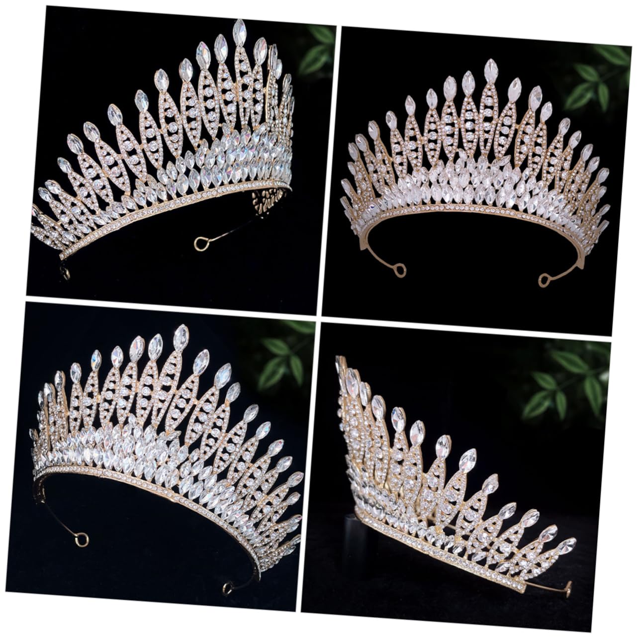 Diadema Corona de Aleación de Zinc Blanco para Novia