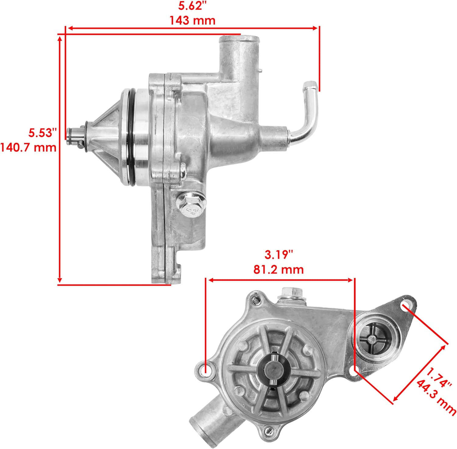 Caltric Water Pump Compatible with Suzuki KingQuad LT-A700 2005-2007 / KingQuad LT-A750X 2008-2009 / KingQuad LT-A750XZ LT-A750XPZ 2008-2009 2011-2016