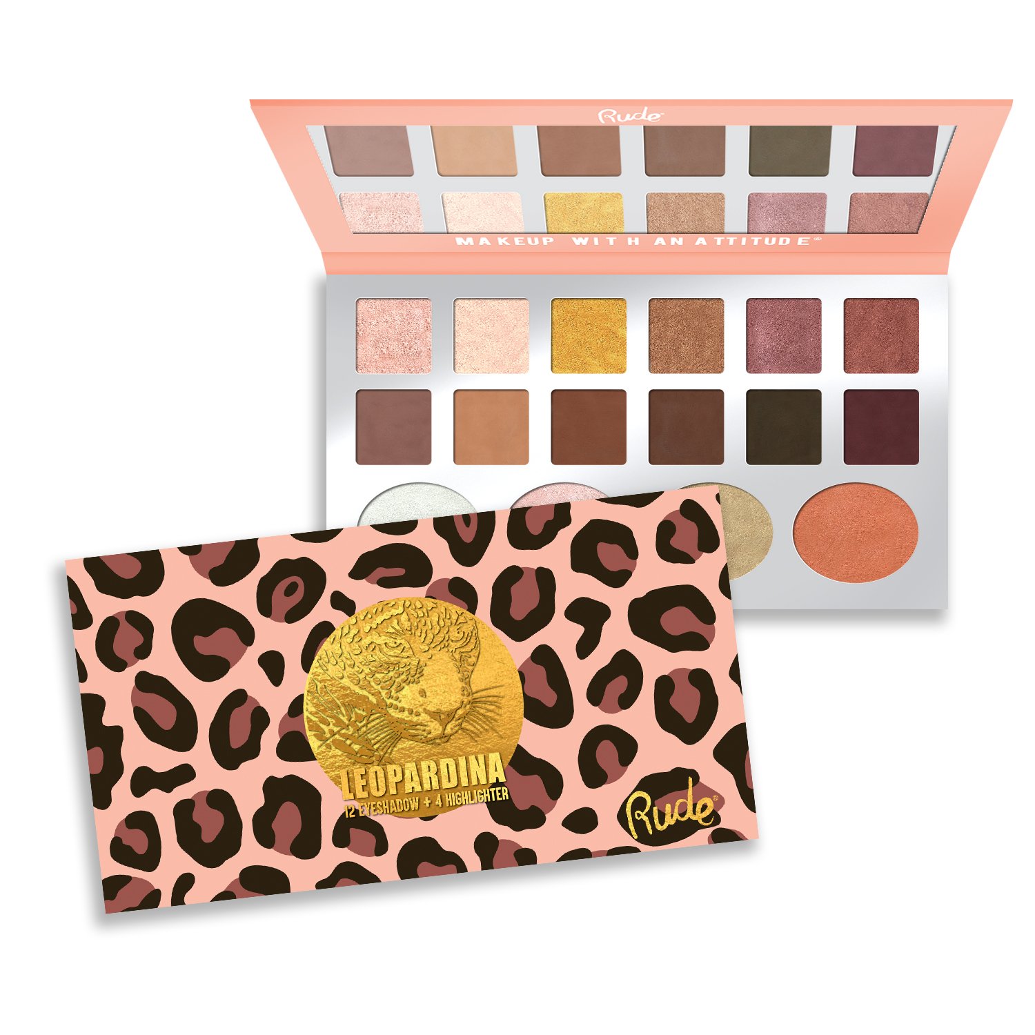 Leopardina 12 Eyeshadow + 4 Highlight Palette