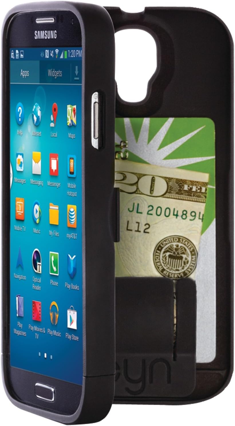 EYN (Everything You Need) Protective Case with Built-In Storage for Samsung Galaxy S4 - Black