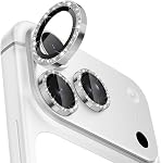 CloudValley Glitter Camera Lens Protector for iPhone 17 Pro/iPhone 17 Pro Max, Anti-Scratch HD Tempered Glass, Shatterproof Metal Ring Cover, Easy Installation, Glitter Titanium Orange