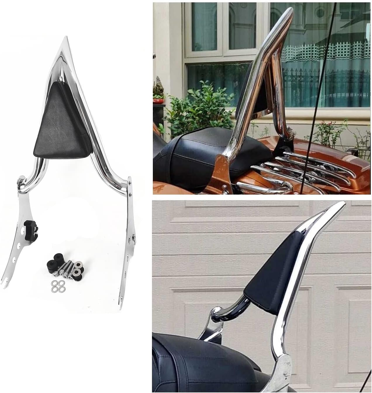 Chrome18-25 Low Rider Sissy Bar Backrest for Harley Softail FXLR FXLRS FLSB 2018-2025 Sport Gilde Low Rider S Detachable Rear Passenger Sissybar 22"