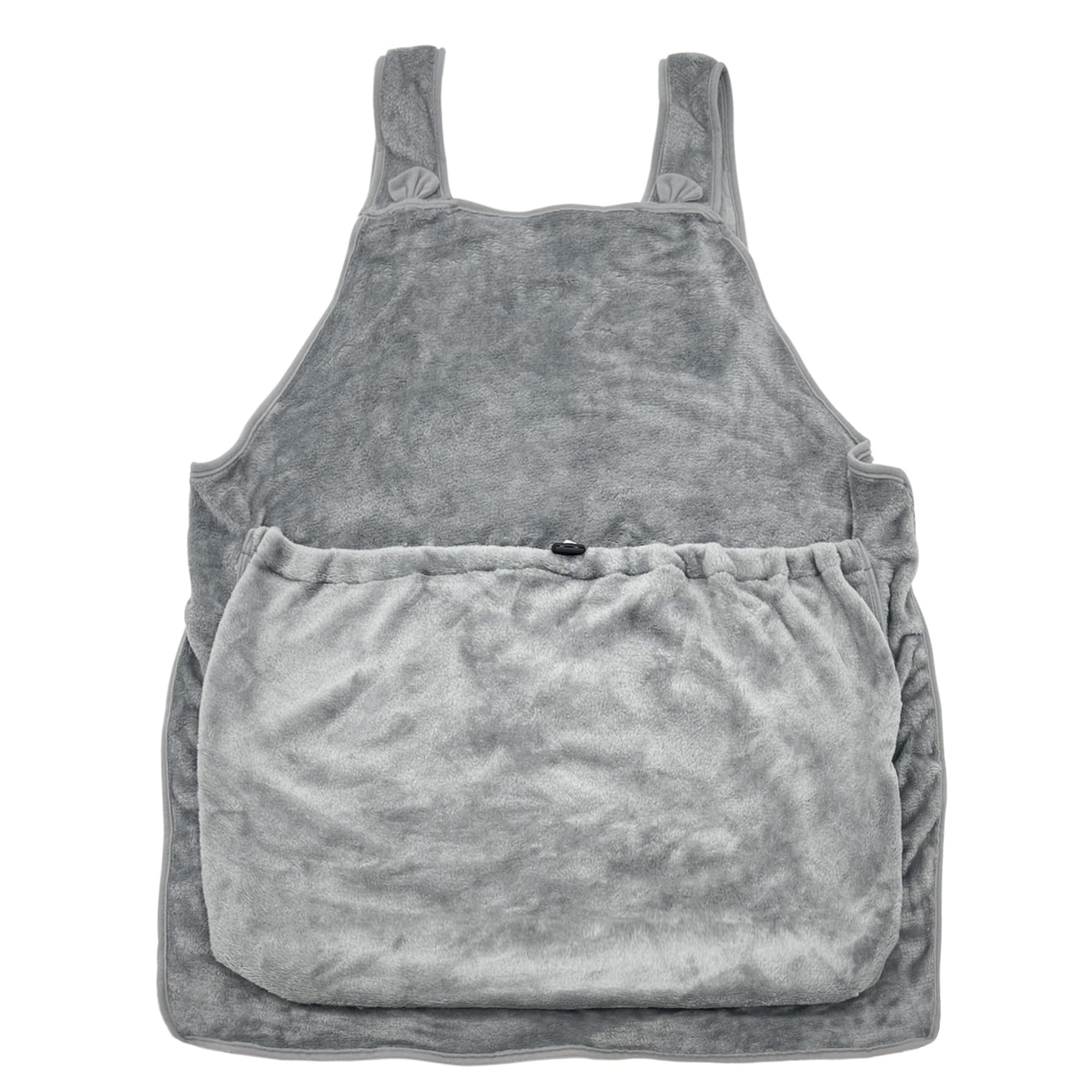 Pet Plush Carrier Apron with Adjustable Sleeping Bag Hands Free Sling Holder Cat Carrying Bonding Pouch for Small Dogs and Cats (Dark Gray)