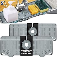 Vista 16 de BFONS Bandeja de secado con mango de grifo de silicona, soporte para esponja de jabón, accesorios para cocina, encimera, baño, fregadero de cocina