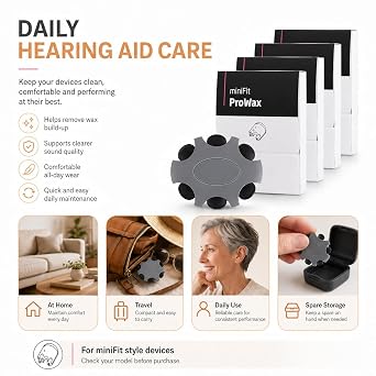 4 Packs/ 24 Pcs Wax Filters Replacement, Hearing Aid Wax Guard Filters ProWax MiniFit, Replacement Clear Cleaning kit Accessory for Oticon
