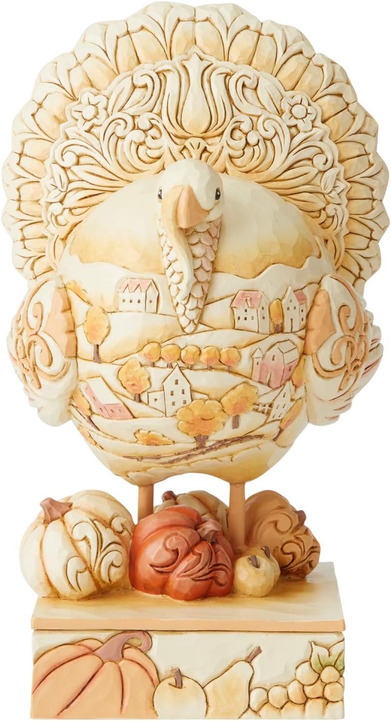 Enesco Jim Shore Heartwood Creek Autumn Turkey with Country Scene Figurine, 8.8 Inch, Multicolor