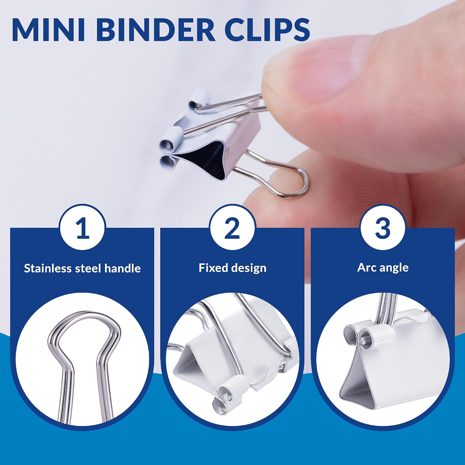 200pcs Paper Clips Binder Clips and Push Pins Set, Mini Clips and Thumb Tacks for Multipurpose Document Organization (White) image 4