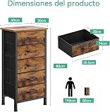 Coleshome Alta Cassettiera Camera da Letto, con 5 Cassetti in Tessuto - 4