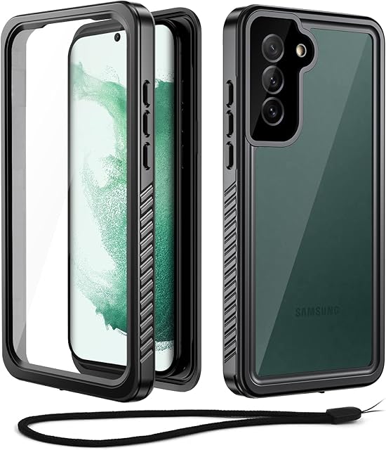 Beeasy for Samsung Galaxy S22 PLUS Case Waterproof, Shockproof Phone Case for S22+ with Built-in Screen Protector, Full Body Heavy Duty Armoured Tough Cover for Galaxy S22 PLUS 5G 6.6 Black