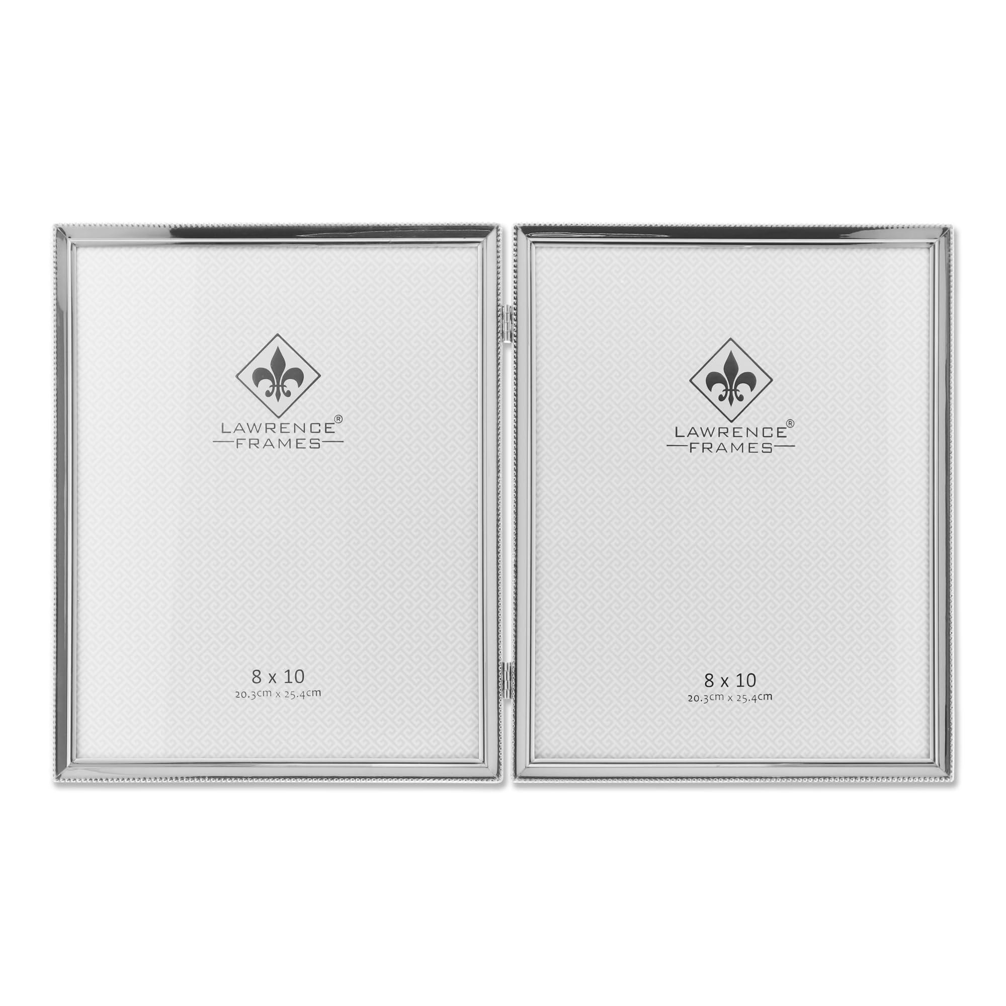 Lawrence Frames Doppel-Bilderrahmen, 20,3 x 25,4 cm, mit Scharnier und Perlenbordüre