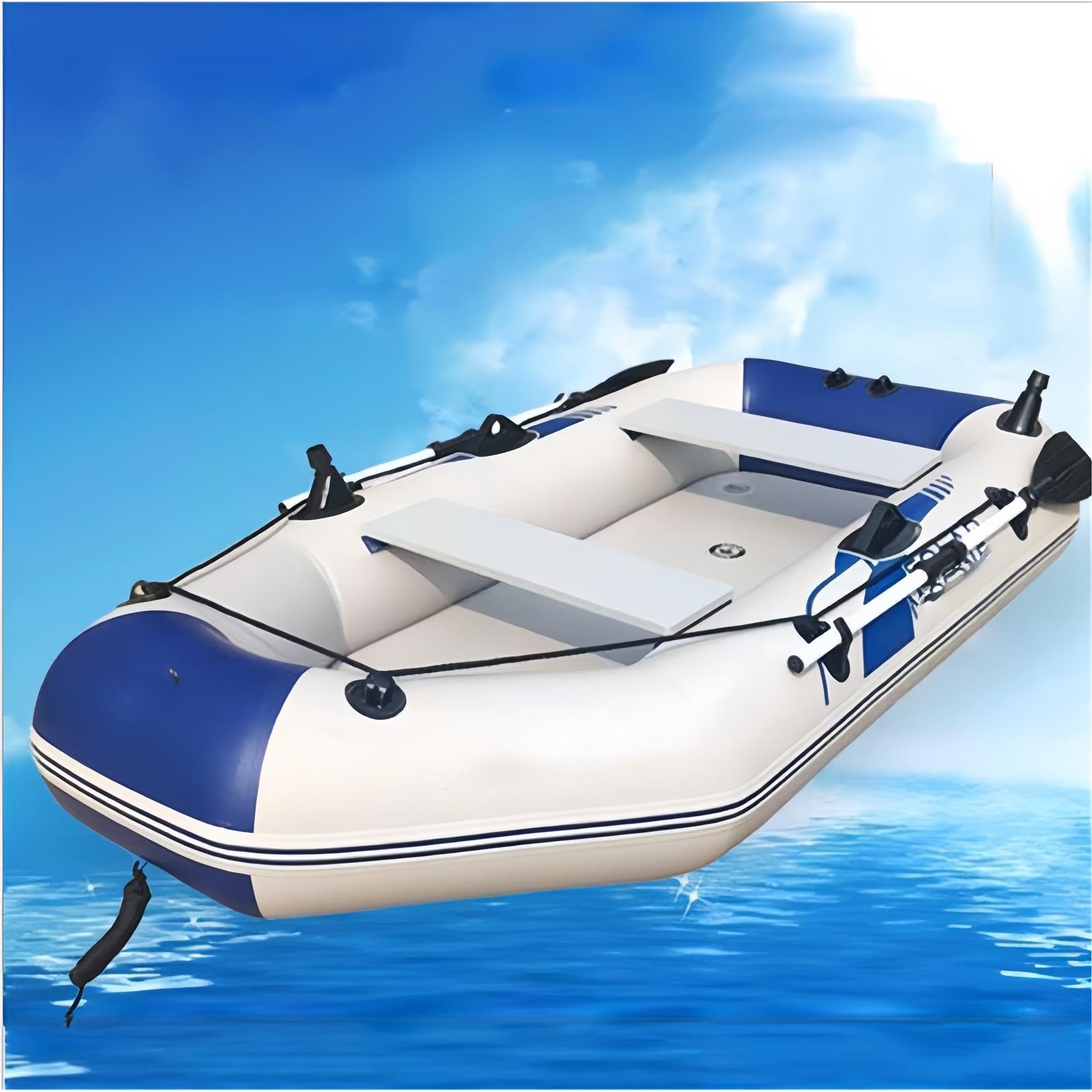 Barca gonfiabile a zattera, galleggiante portatile in PVC durevole, per canottaggio, pesca, caccia sui laghi e fiumi