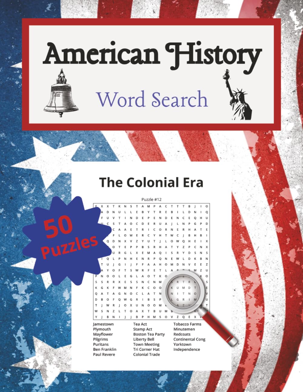 American History Word Search: Word Search Puzzle Book | 8.5x11" | 50 Puzzles | Explore America's History | All Ages