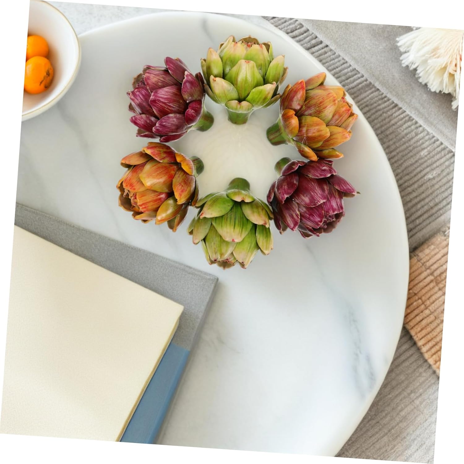 6pcs Simulation Vegetable Decor Artificial Artichoke Low Maintenance Nordic Charm for Wedding Home Event Shop