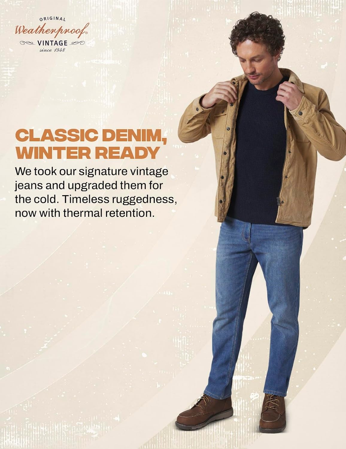 Weatherproof Vintage Fleece Lined Jeans Men - Regular Fit | Soft & Warm, Cold Weather Insulated Fleece Winter Pants for Men - Image 9