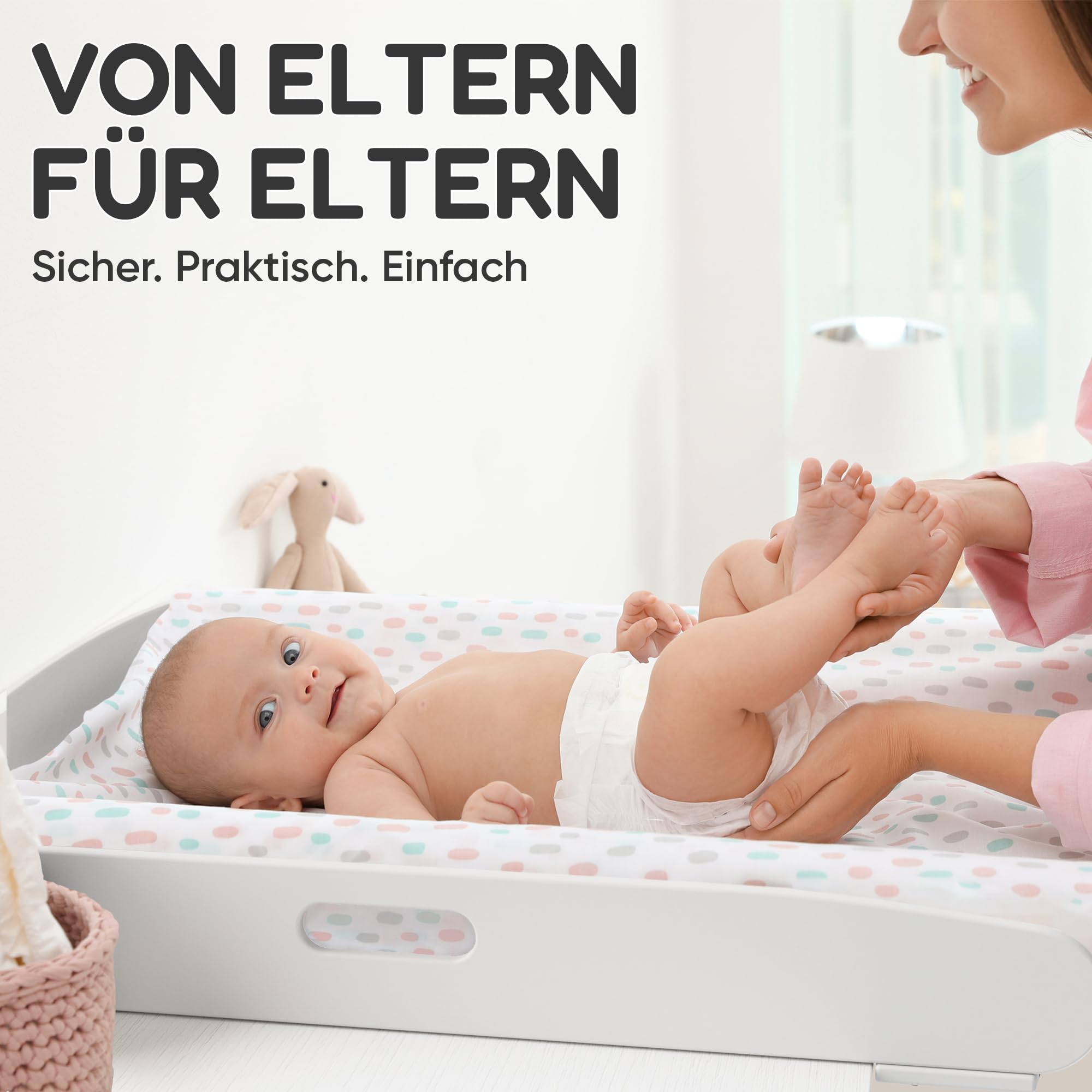 Heldenzimmer Wickelaufsatz Hemnes Kommode & Malm - 108/160cm & Ohne Lücke | Wickelaufsatz Malm Kommode passend für große und kleine Hemnes Organizer Wickelauflage Baby Kinderschrank Wickeltisch