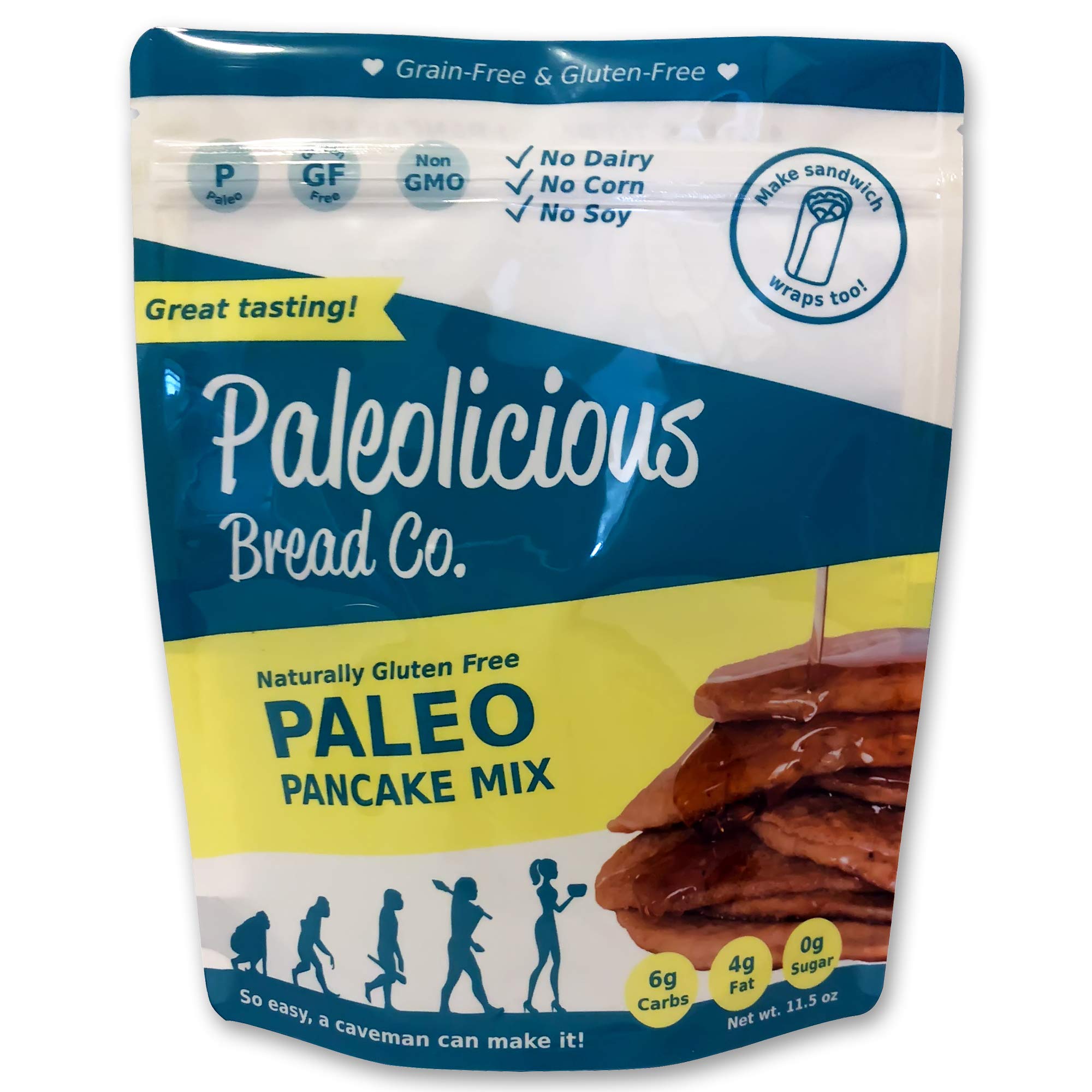 PALEOLICIOUS Paleo Pancake and Waffle Mix | Low Carb Waffle & Pancake Mix for Perfect Fluffy Pancakes | 100% Gluten-free, Grain-free Paleo & Keto | Made of Organic & Non-GMO Ingredients | No Sugar, Preservatives, Dairy, or Soy 15 oz
