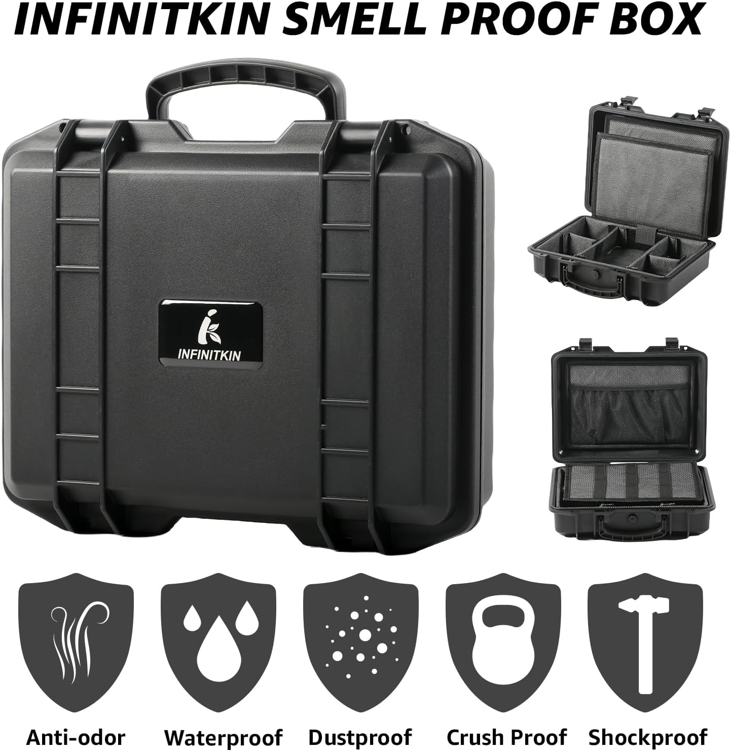 Smell Proof Box, Large Airtight Storage Box with Combination Lock – Waterproof & Durable Smell Proof Container for Travel & Home, Great Gift Choice