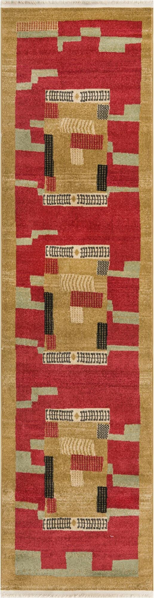 Rugs.com Kashkuli Gabbeh Collection Rug – 2' 7 x 10' Runner Rust Red Medium Rug Perfect for Hallways, Entryways