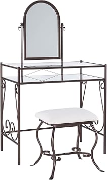 Linon Clarisse Metal Vanity Set 58950MTL-01-KD-U