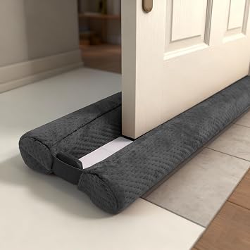 Under Door Draft Stopper, Draft Stopper for Bottom of Door, Adjustable 30-36 Inch Door Draft Blocker, Under Door Gap Filler, Easy Install Door Seal, Helps Reduce Drafts, Noise and Heat Loss Grey