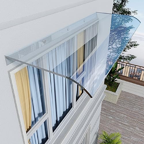 Miniatura 6 de Lámina de policarbonato de una pieza con protección UV y lluvia y nieve, para puerta delantera al aire libre, patio, toldo invisible para ventana,