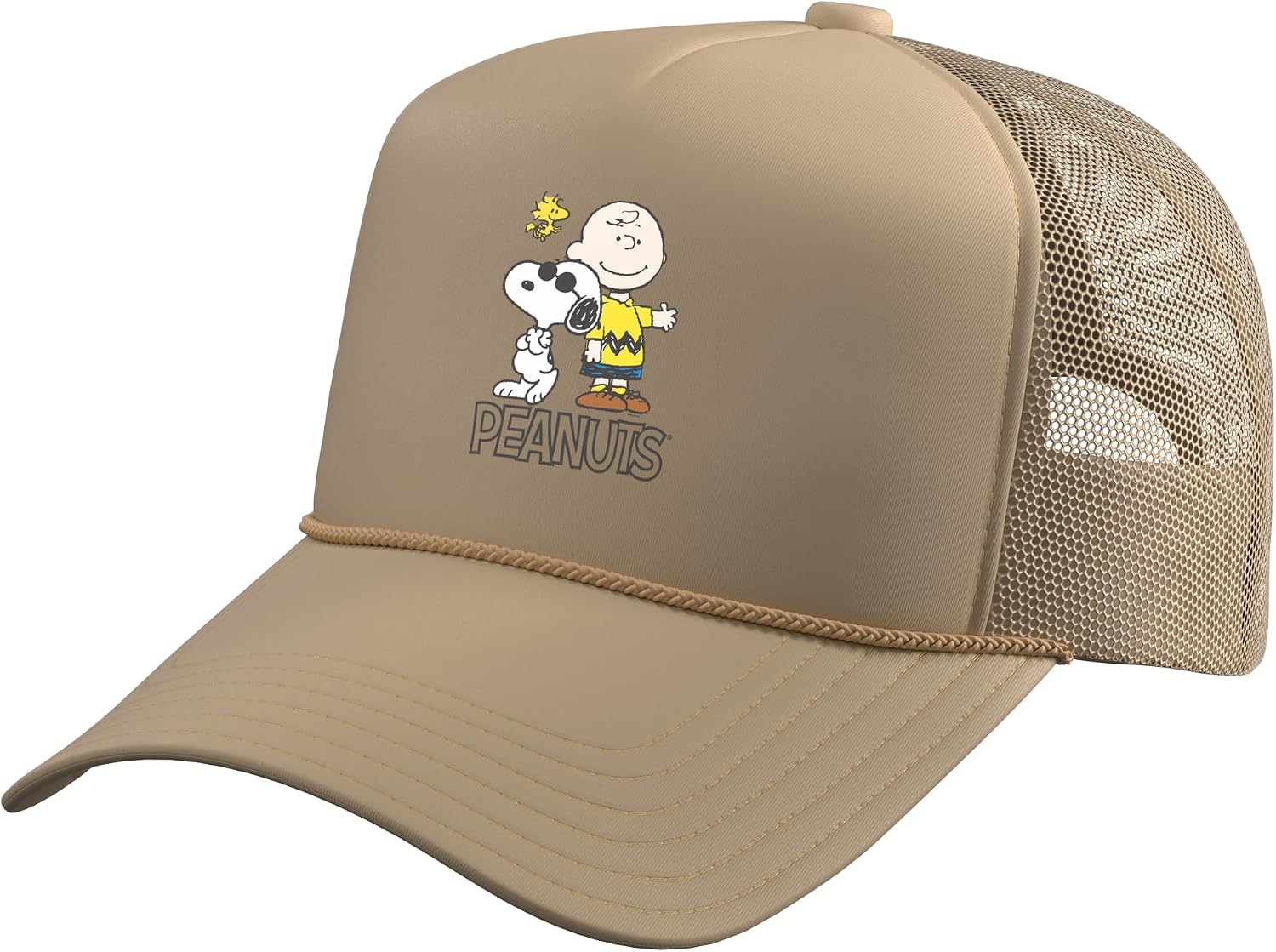 Peanuts - Charlie, Snoopy, Woodstock Trucker Hat with Adjustable Mesh Back