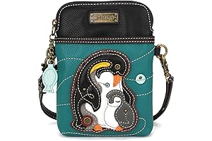 CHALA PU Leather/Canvas Multicolor Penguins Gifts Crossbody Purse