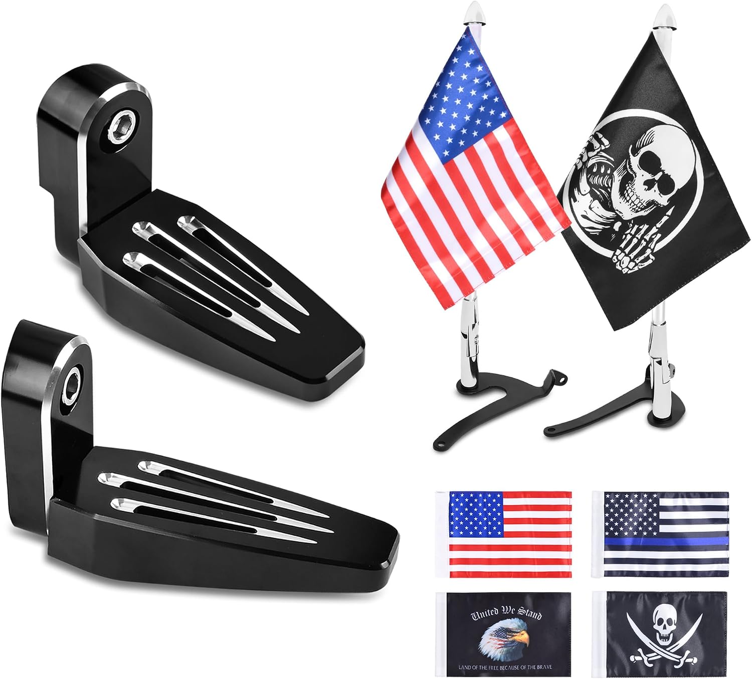 Third Foot Pegs Trunk Flags Poles Mount for Can Am Spyder F3 F3-S F3-T F3-LTD 2015-2025