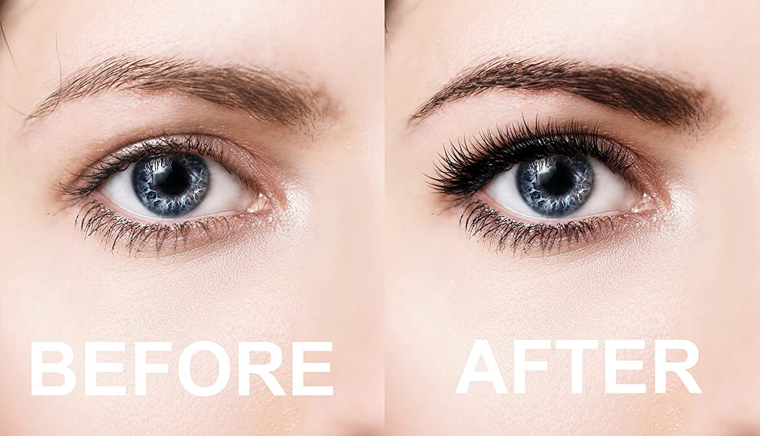 Lash Eyebrow Extensions Kit with 2 Trays of Mink False Eyebrows in Blonde/Light Brown, Eyebrow Glue Clear & Extension Tweezers, Comes on Mixed Length 5-8 mm Mix (Black Tweezer)
