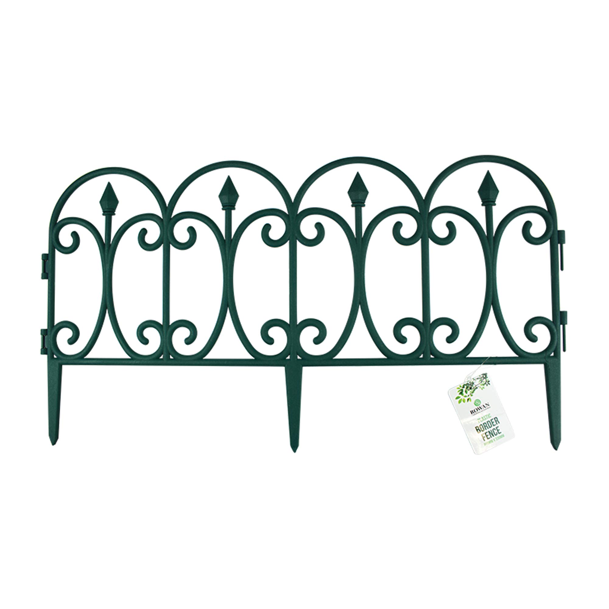URBNLIVING 12 or 24 Plastic Garden Fence Border Pathway Markers in 2 Designs, Classic White Picket or Decorative Fleur de Lis (24, Fleur de Lis)