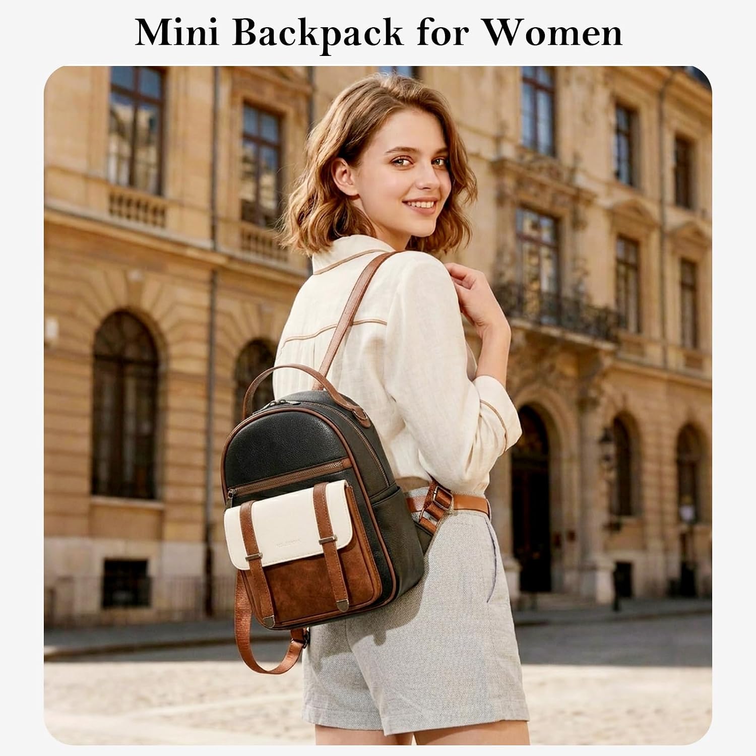 BELTANA Mini Backpack for Women, Vegan Leather Small Backpack Purse