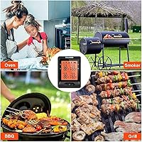 Vista 5 de Termómetro Bluetooth para carne, termómetro digital inalámbrico de 500 pies con 4 sondas, recargable para cocinar con precisión
