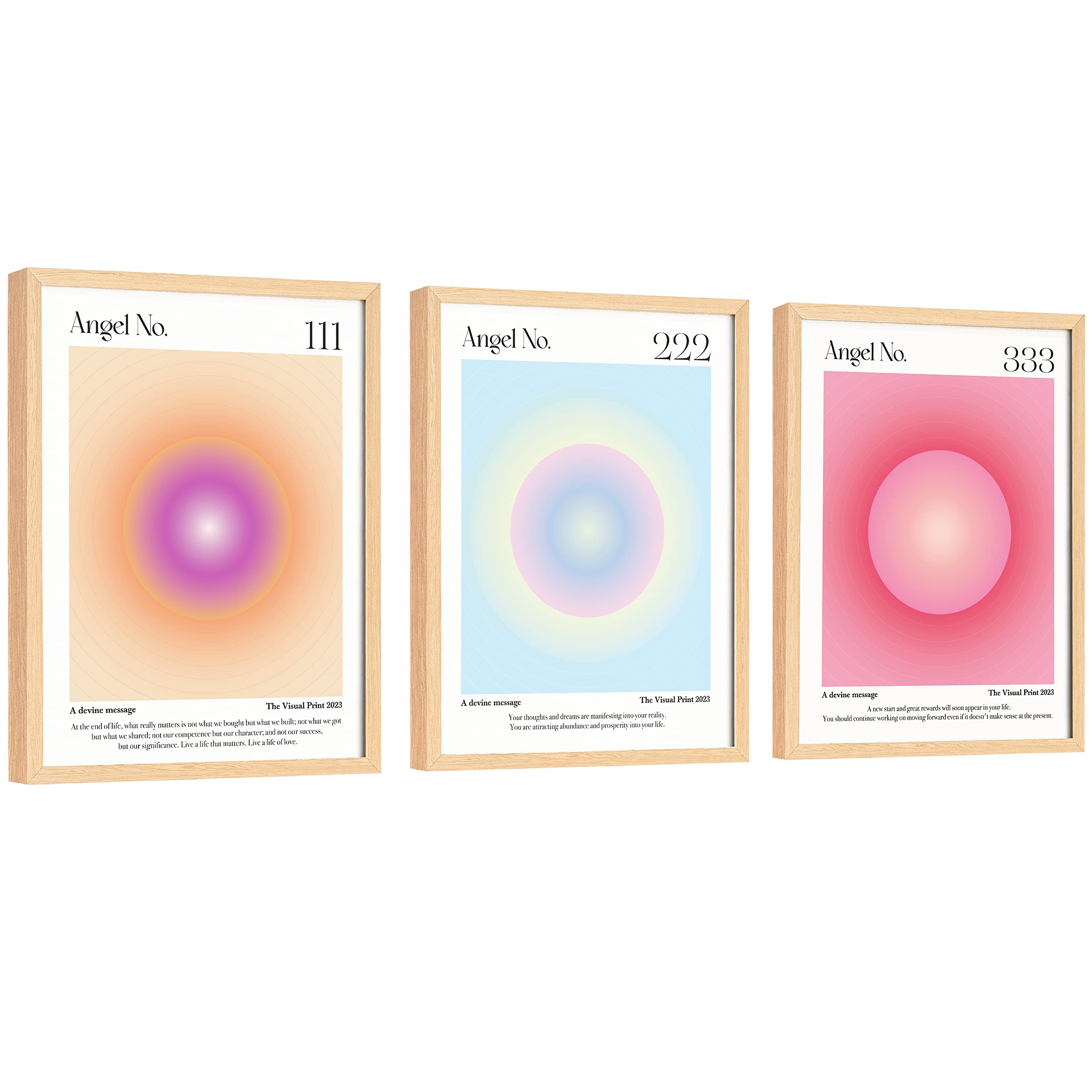 EXCOOL CLUB Angel Number Poster - 12x16 Aura Poster Aesthetic, Spiritual Posters, Gradient Angel Numbers Print, Colorful Aura Wall Art for Home Bedroom Decor (UNFRAMED)