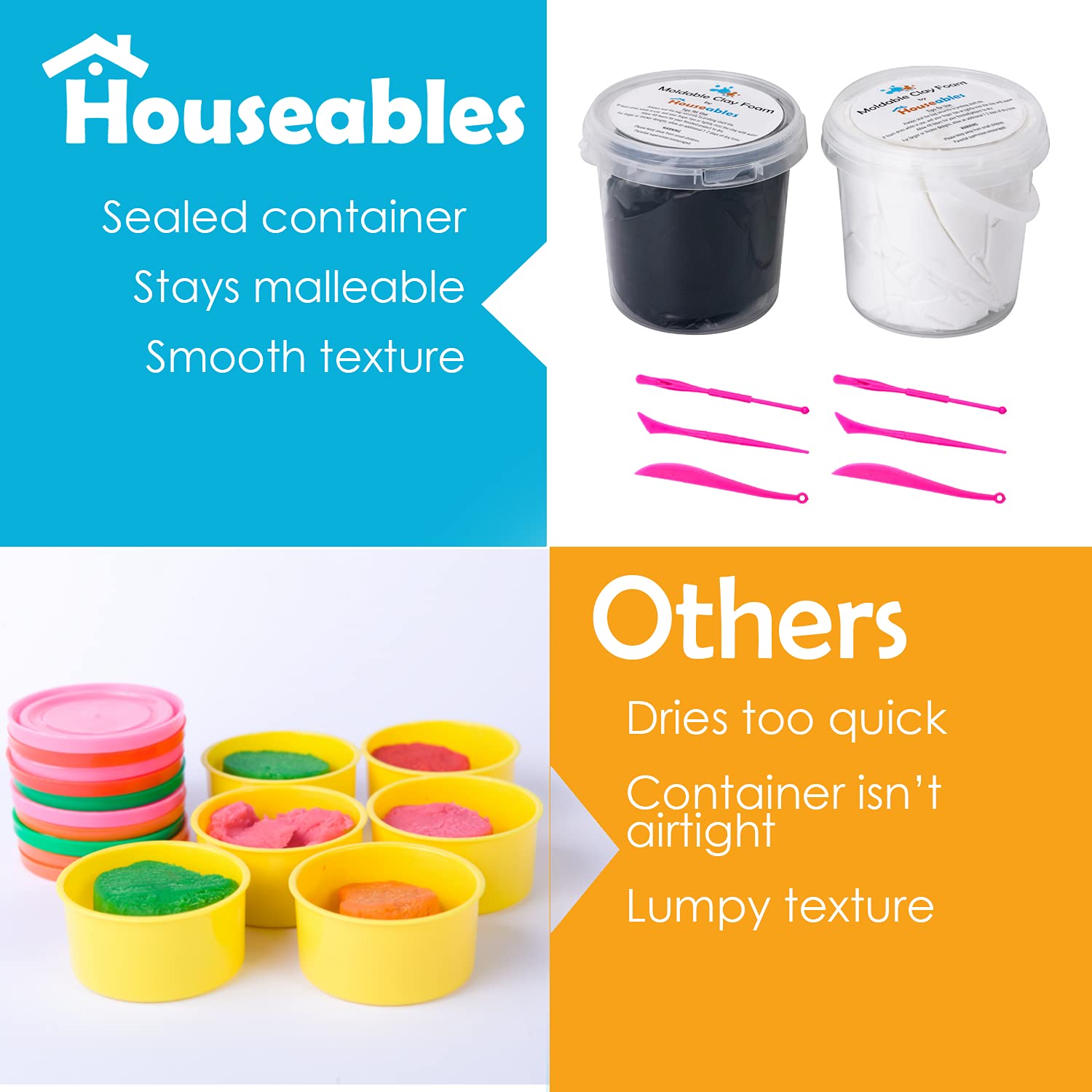 Buy Houseables Moldable Cosplay Foam Clay, Air Dry, Sculpting, Molding