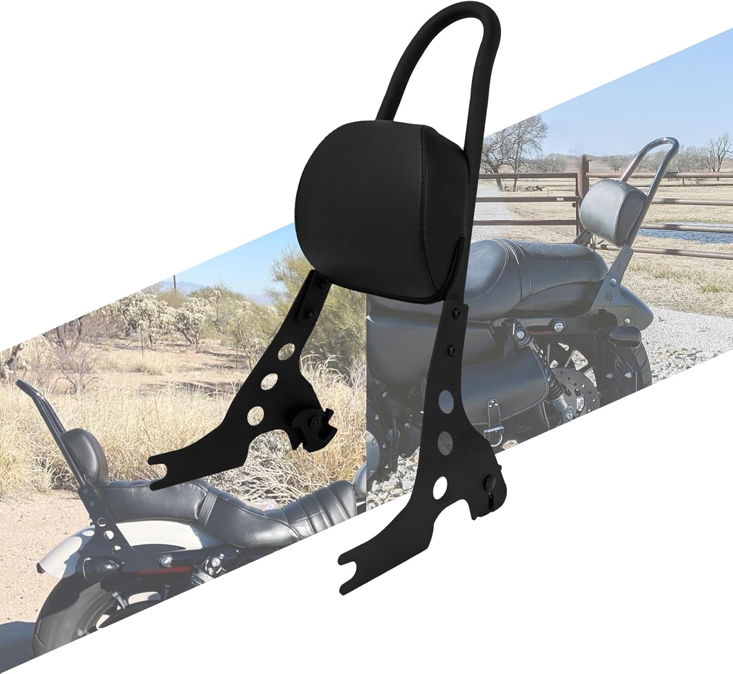 Motorcycle Sissy Bar Detachable Passenger Backrest with Cushion Pad Fit For Harley Sportster Iron 883 XL883N 1200 2004-2022