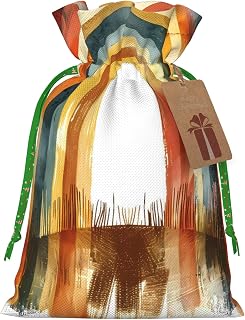 Hekroxu Gift Bag Reusable Wrapping Bag For Holiday Party,Boho Rainbow (1)