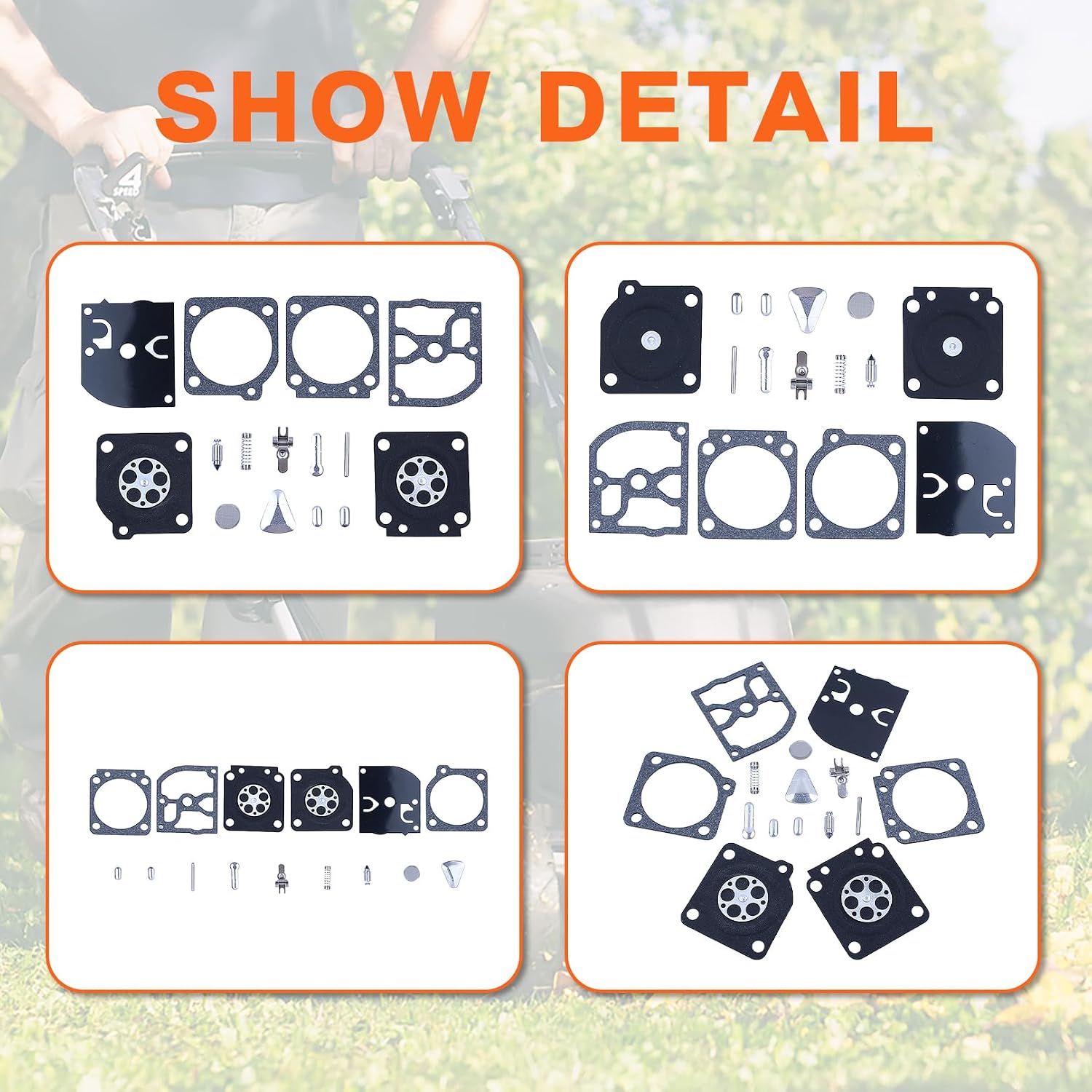 For Husqvarna 113LD, 123C, 123L, 322L 323L, 325L, 326L For Chainsaw part, Carburetor Repair Rebuild Kit, For Zama RB-69, RB 69, RB69, 531004553