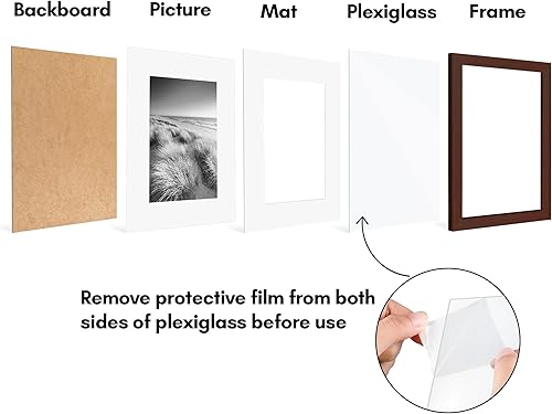 Vista 641 de Americanflat Portarretratos de 8 x 12 pulgadas con plexiglás pulido, juego de 2 portarretratos de 6 x 8 pulgadas con paspartú o para fotos de 8 x 12