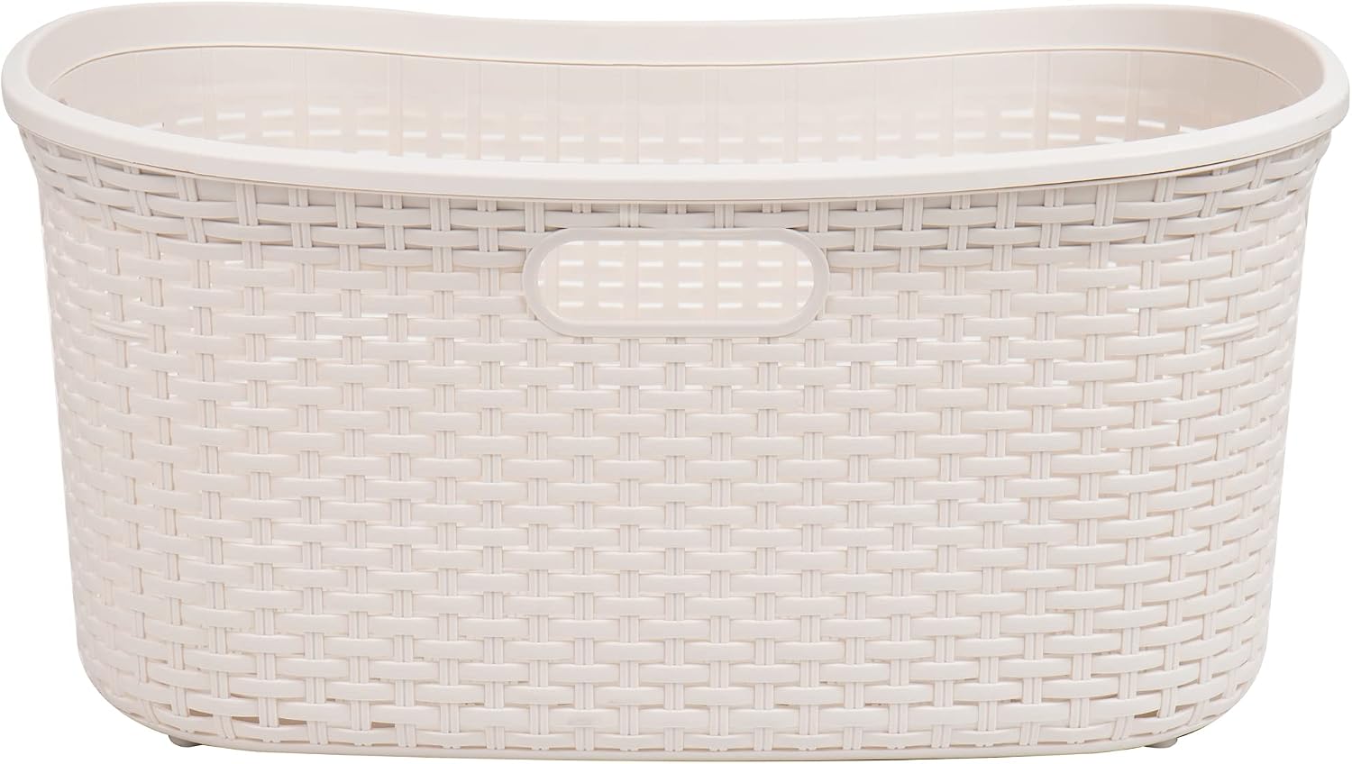 Mind Reader Basket Collection, Laundry Basket, 40 Liter (10kg/22lbs) Capacity, Cut Out Handles, Ventilated, Ivory