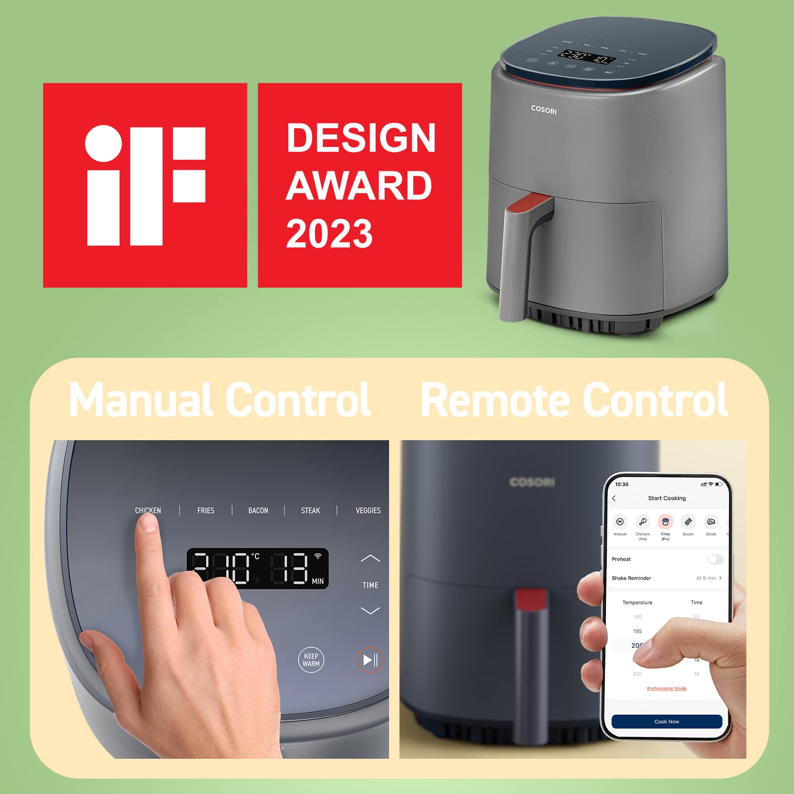 COSORI SMART エアフライヤー 3.8リットル COSORI 3.8L ノンフライヤー