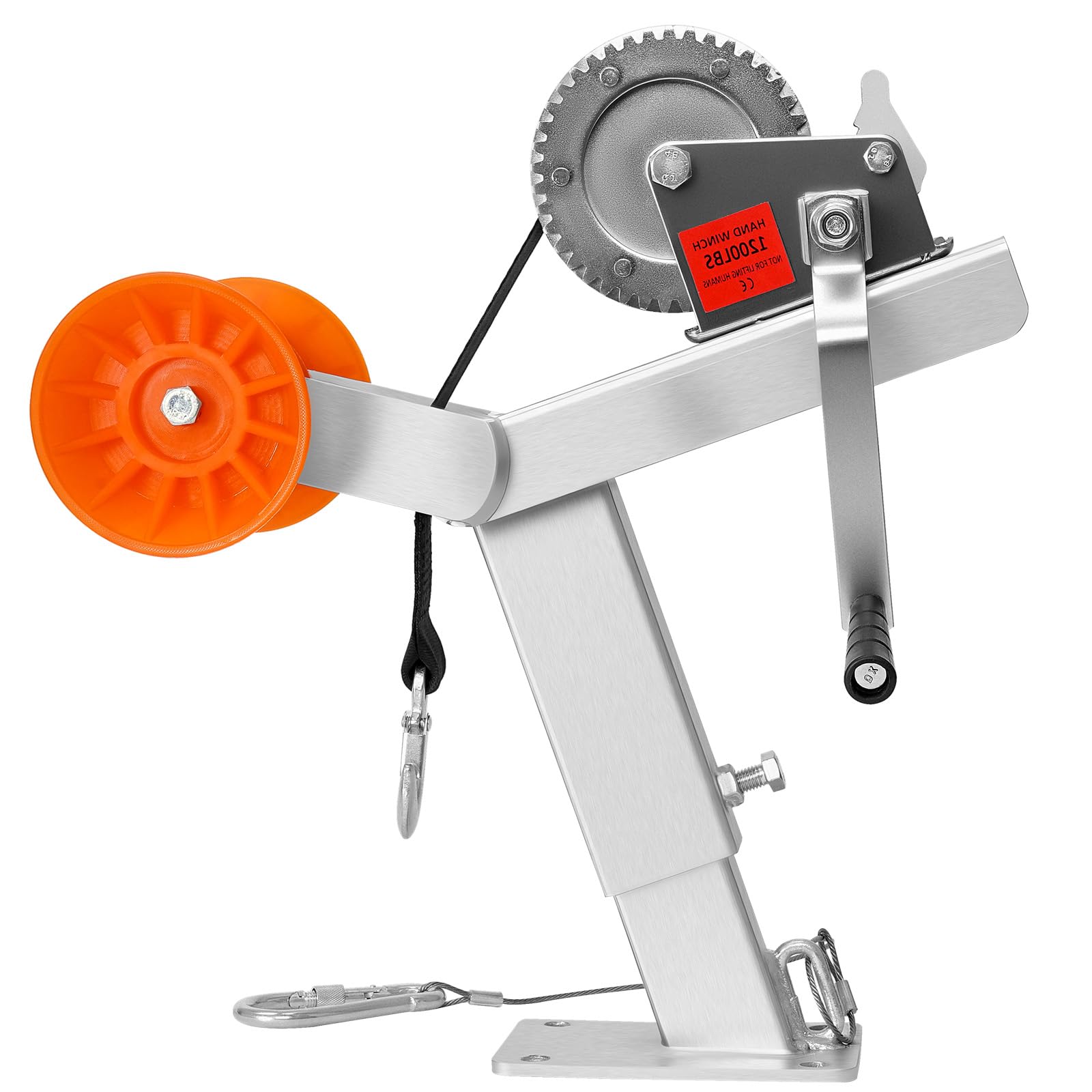 VEVOR Supporto per Verricello per Rimorchio per Barche con Rullo, Carico da 544 kg Supporto per Verricello per Barche con Bullone a U per Timone di Traino da 50,8-76,2 mm x 76,2-101,6 mm