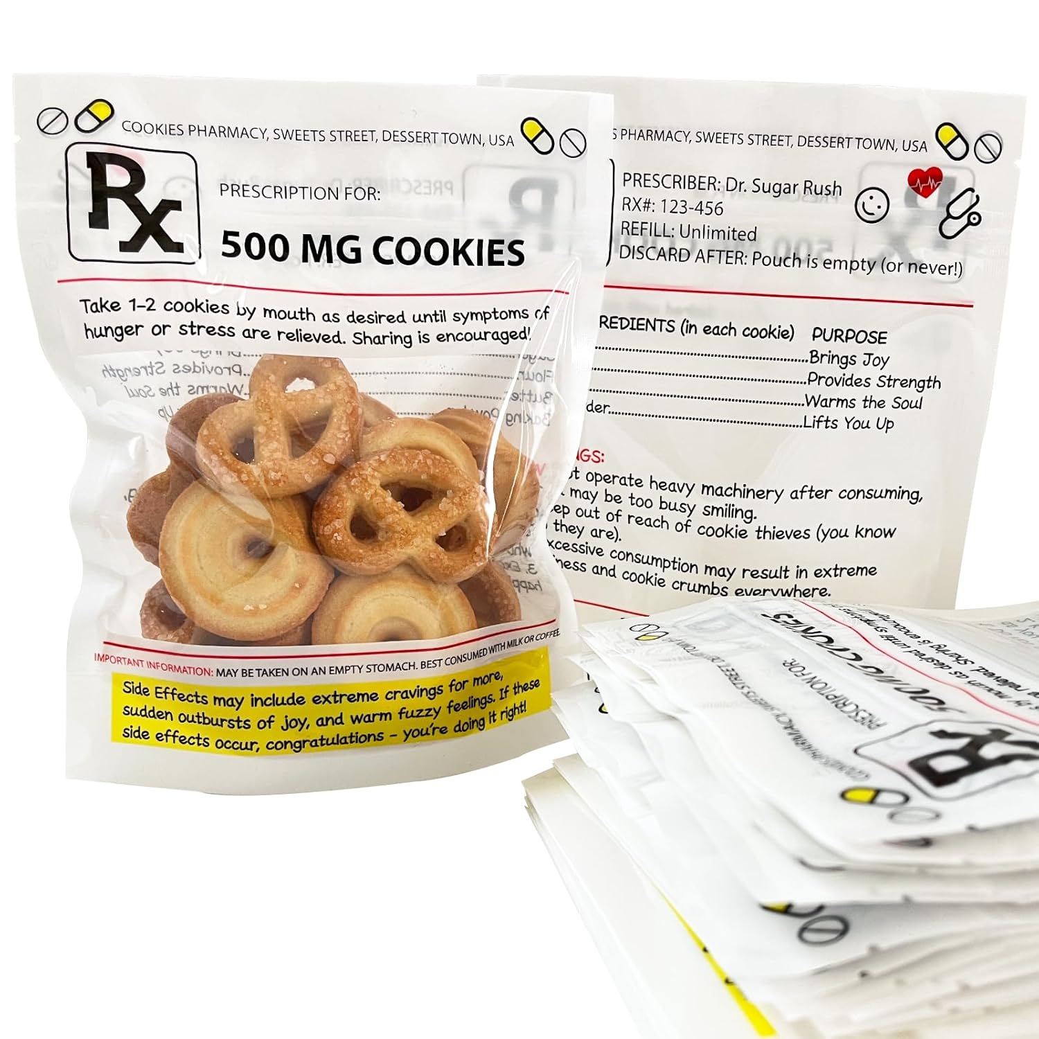 Funny RX Prescription Cookie Bags (Empty) – Nurse Gifts, Nurses Week Gifts, Doctor, Pharmacist, Technician, Nursing Student Gifts – PA Week, Nurse Graduation, Medical Party Favors (40 Pack)