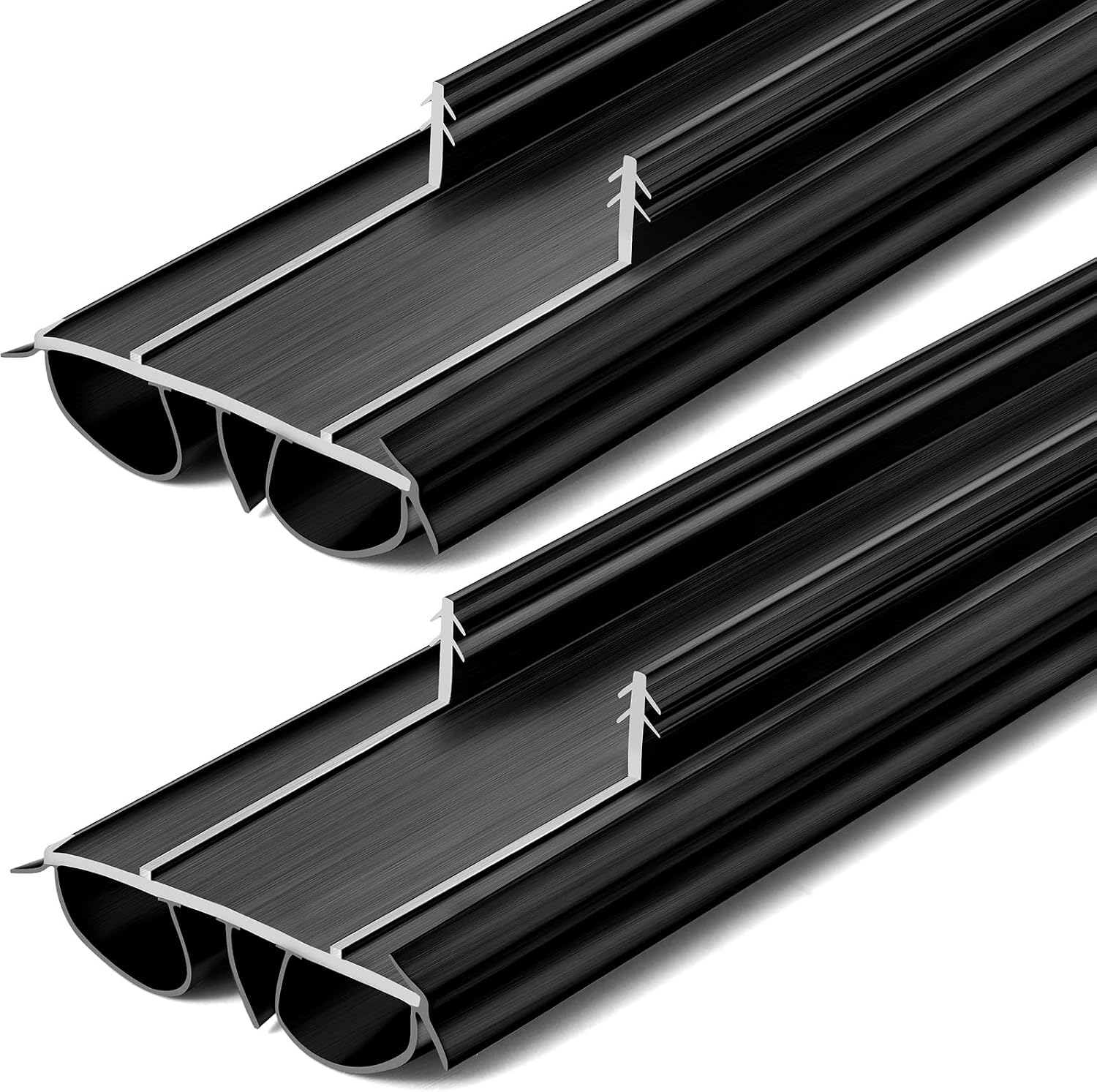 Pushglossy 2 Pcs Double Bubble Kerf 36" Door Bottom Seal, Black