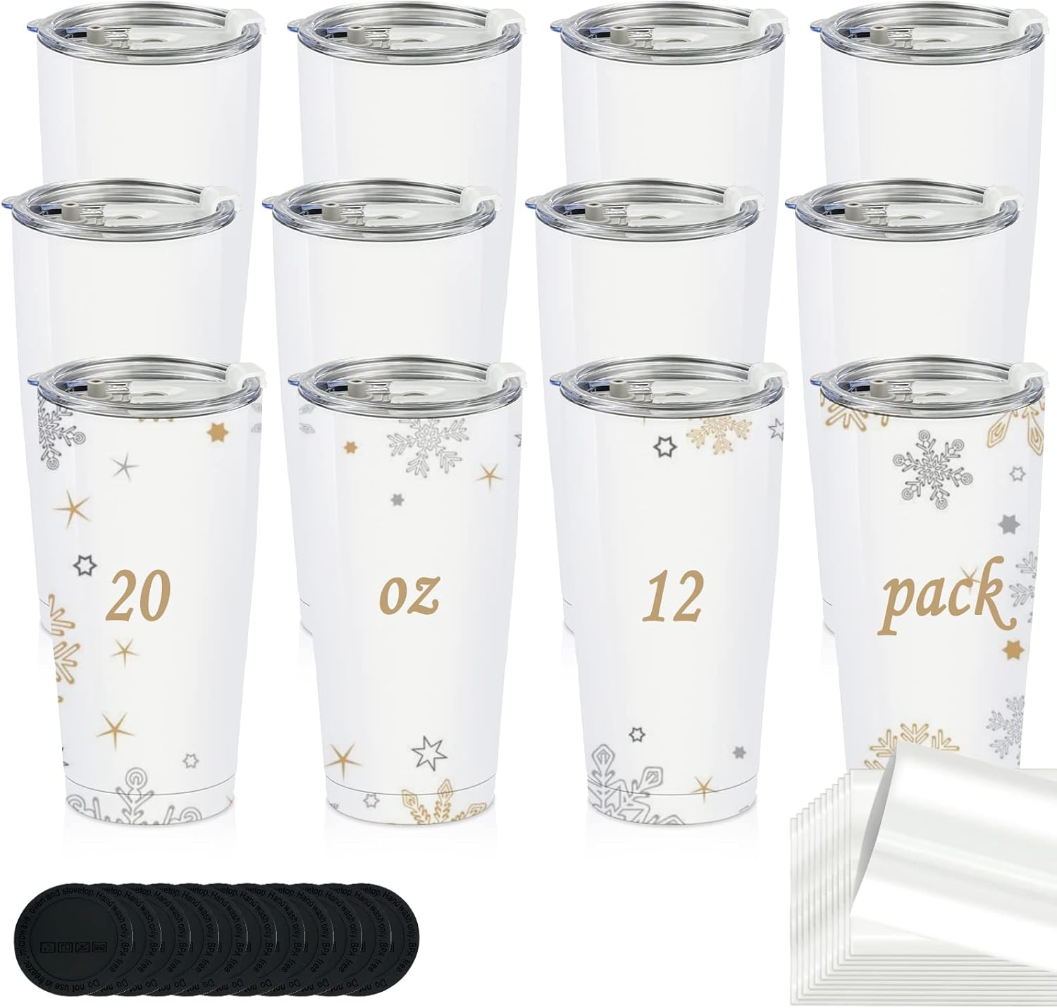 AiHeart 20oz Sublimation Stainless Steel Coffee Tumblers,Double Wall